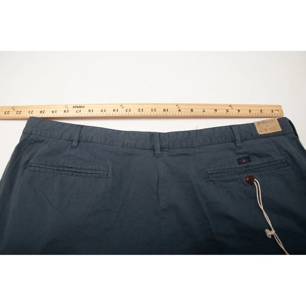 Faherty Stretch Chino Short Mens 42 Navy Blue Garment Dyed MBC0017NVY NEW